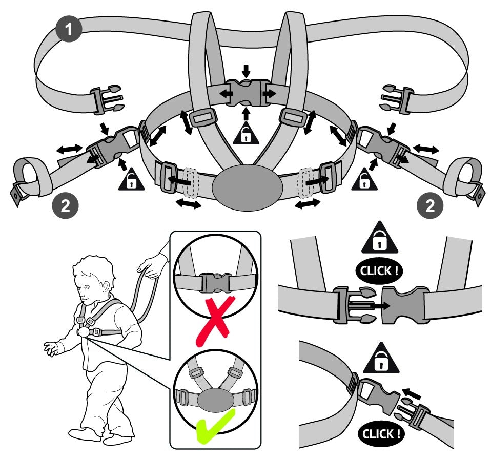 Clippasafe Teddy Designer Harness (with Reins & Anchor Straps)