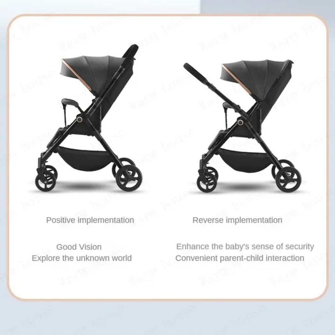SwiftRide Vista Pro Stroller β Reversible Seat, High Landscape & Cabin-Ready Fold - Grey