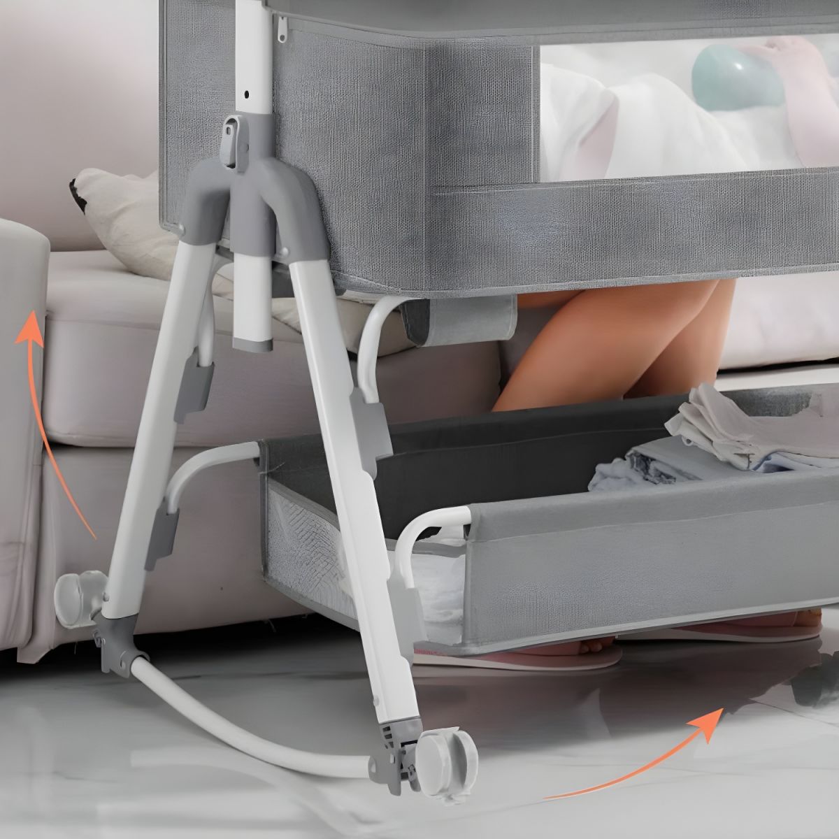 Baby Rocking Bassinet Crib - Grey