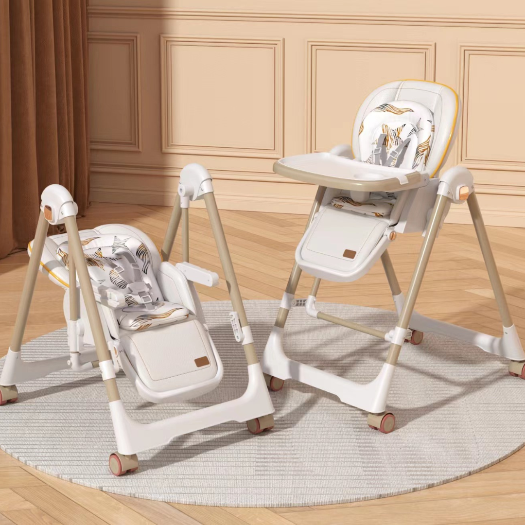 Baby 2in1 Highchair & Swing Multi-Level - Khaki