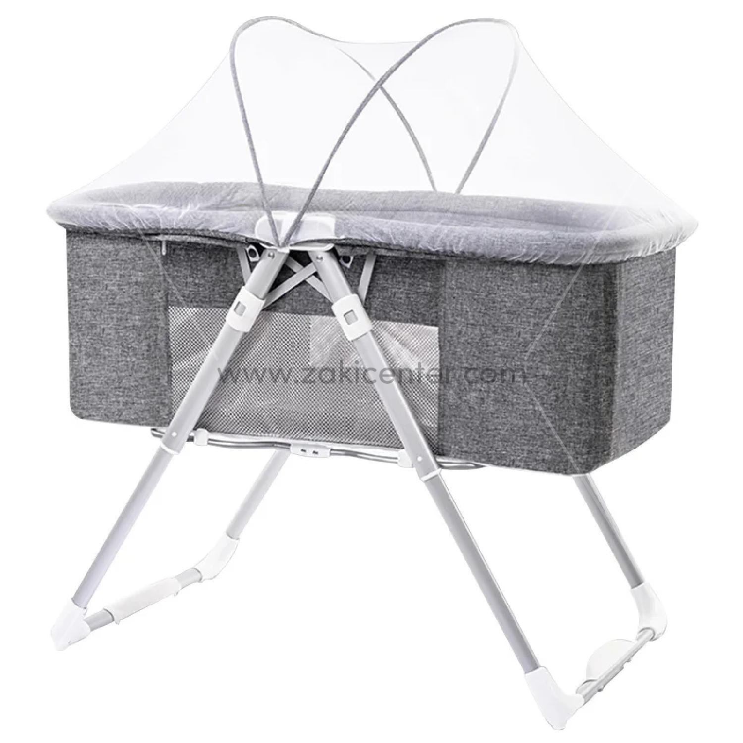 Baby Foldable Bedside Crib Bassinet (Grey)