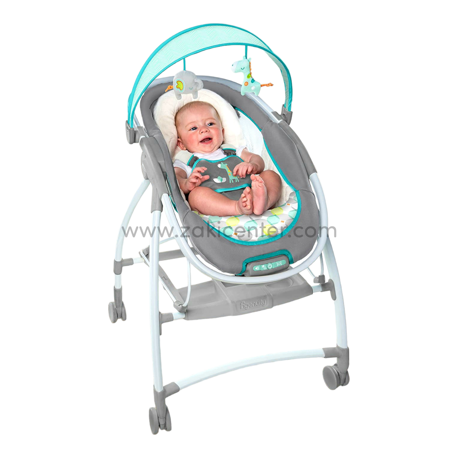 Ingenuity 2in1 Mobile Lounger Feeding Chair & Bouncer with Mobile Connectivity