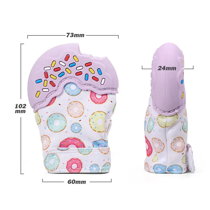 Baby Gum Teething Mittens - Donut