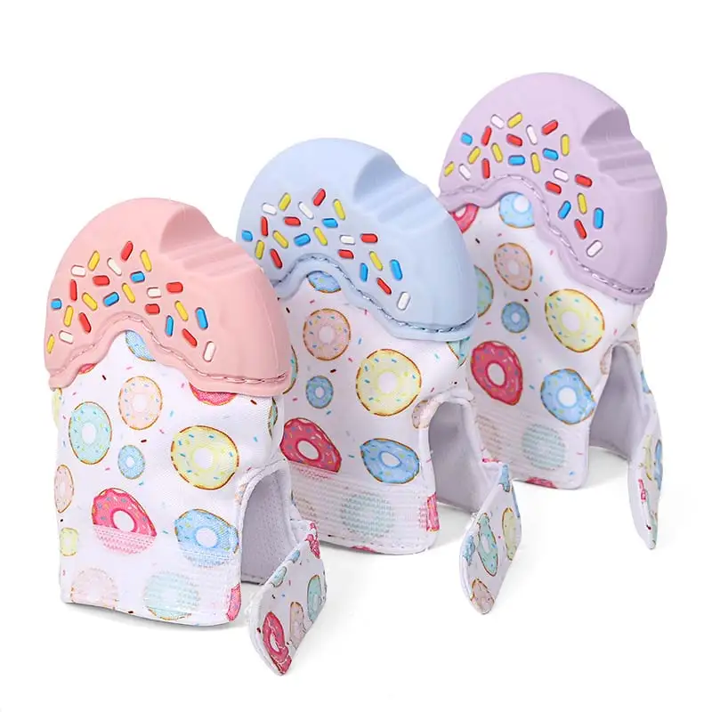 Baby Gum Teething Mittens - Donut