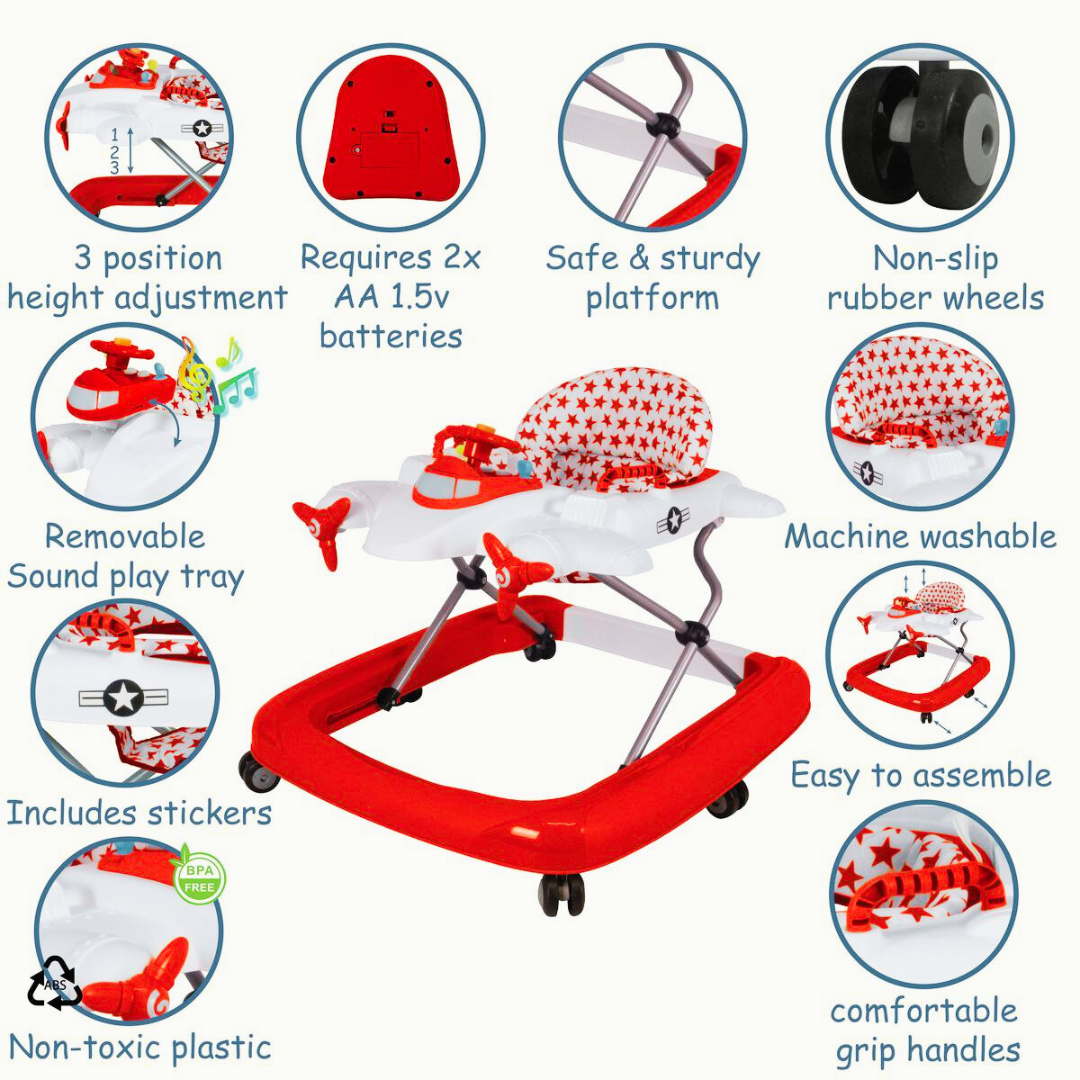 Baby Aeroplane Walker - Red