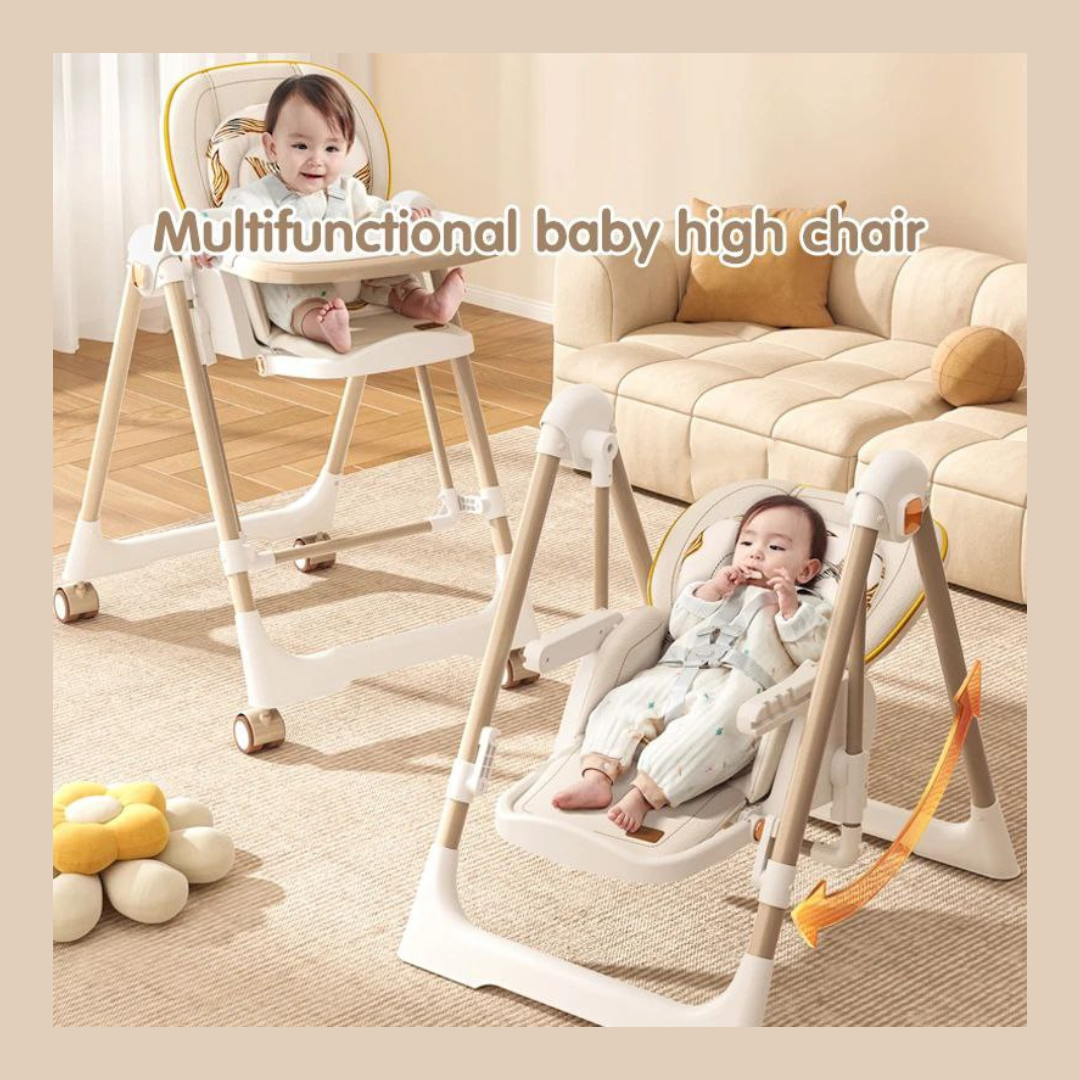 Baby 2in1 Highchair & Swing Multi-Level - Khaki