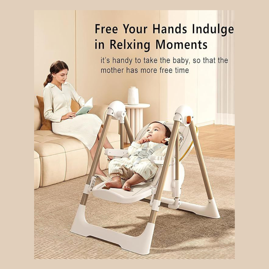 Baby 2in1 Highchair & Swing Multi-Level - Khaki