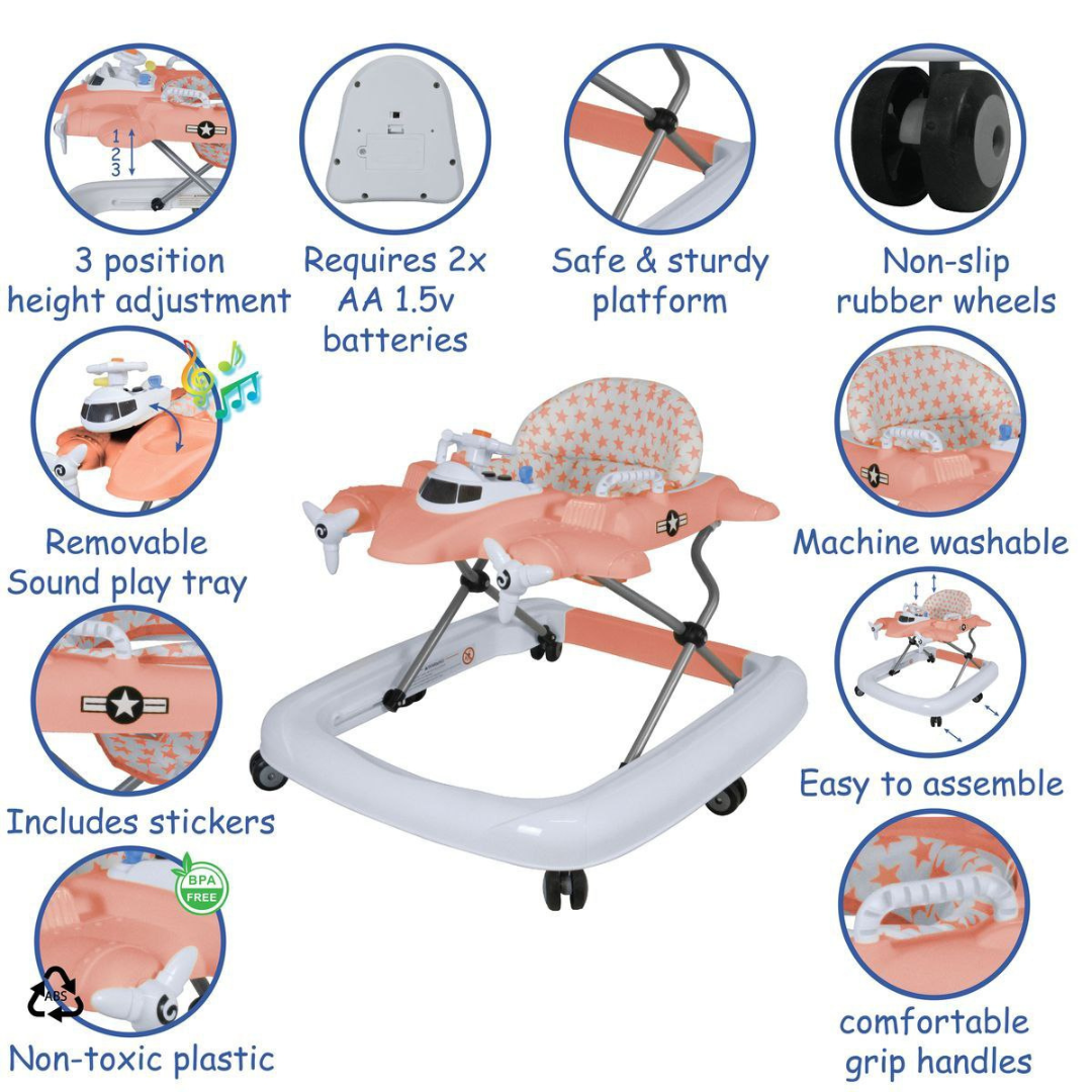 Baby Aeroplane Walker - Pink