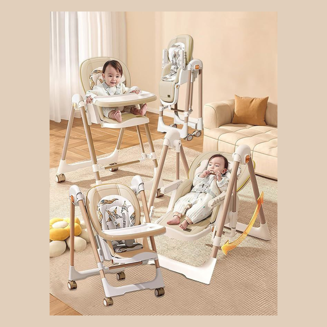 Baby 2in1 Highchair & Swing Multi-Level - Khaki