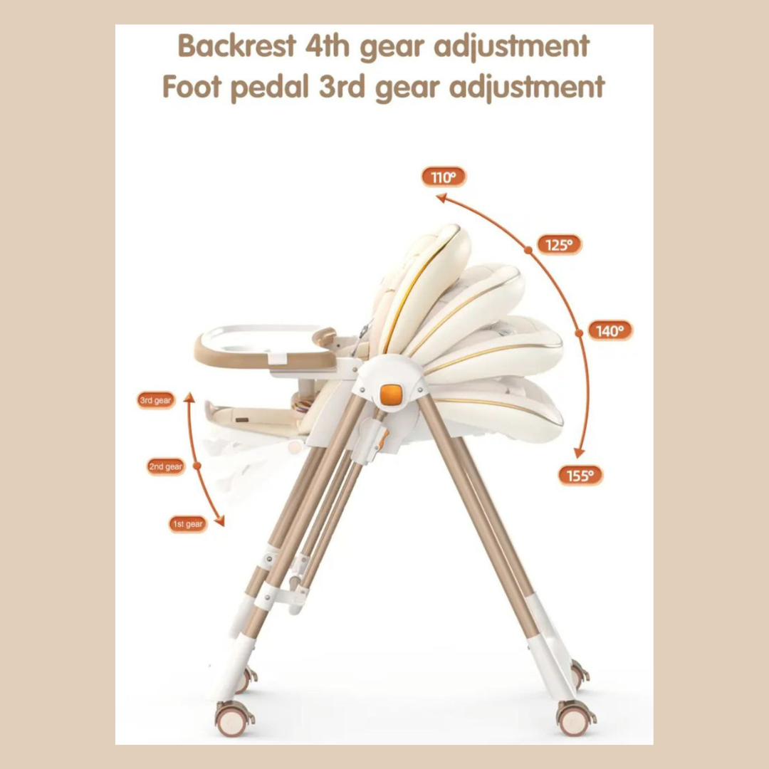 Baby 2in1 Highchair & Swing Multi-Level - Khaki