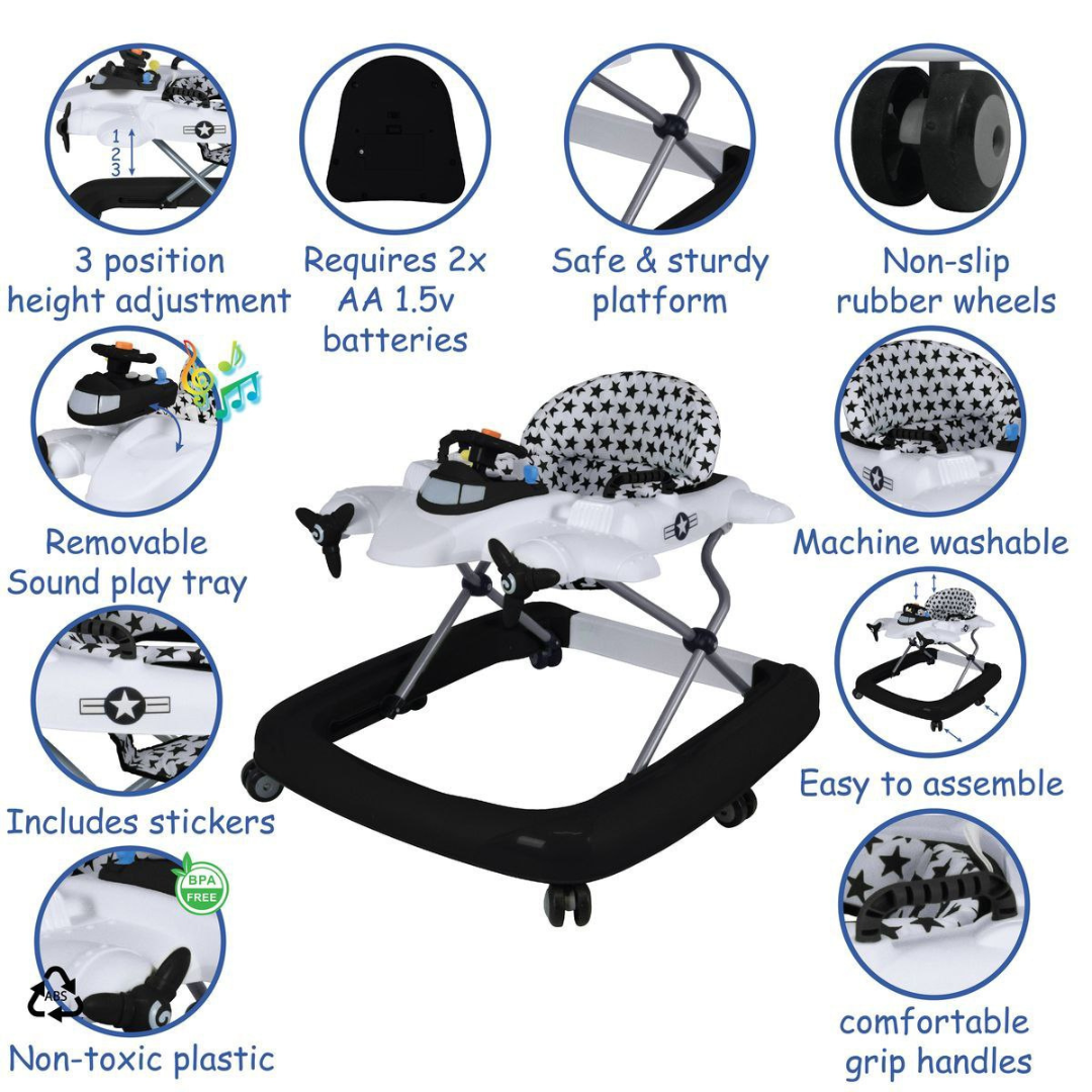 Baby Aeroplane Walker - Black