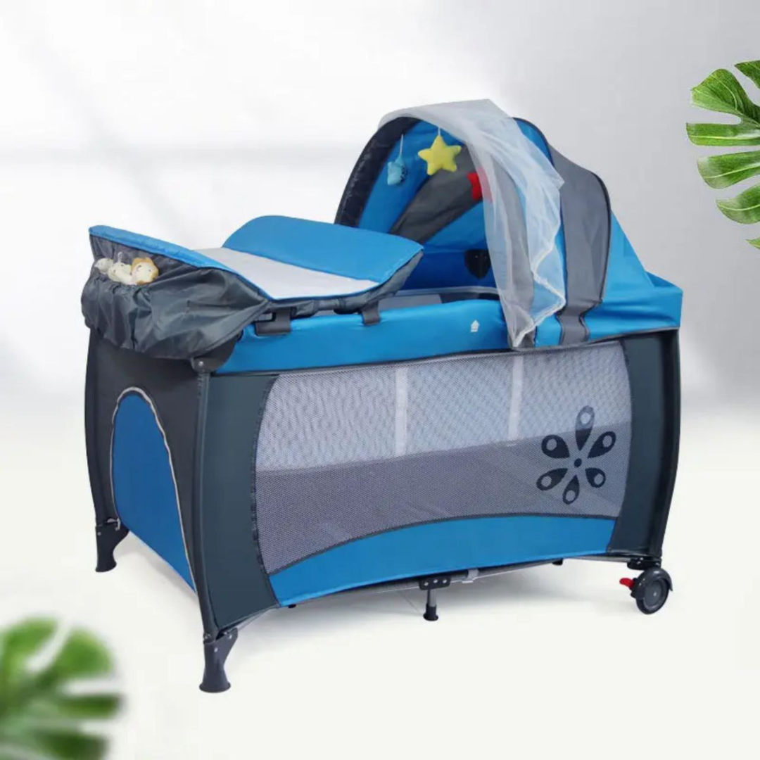 Baby Playpen Crib - Blue