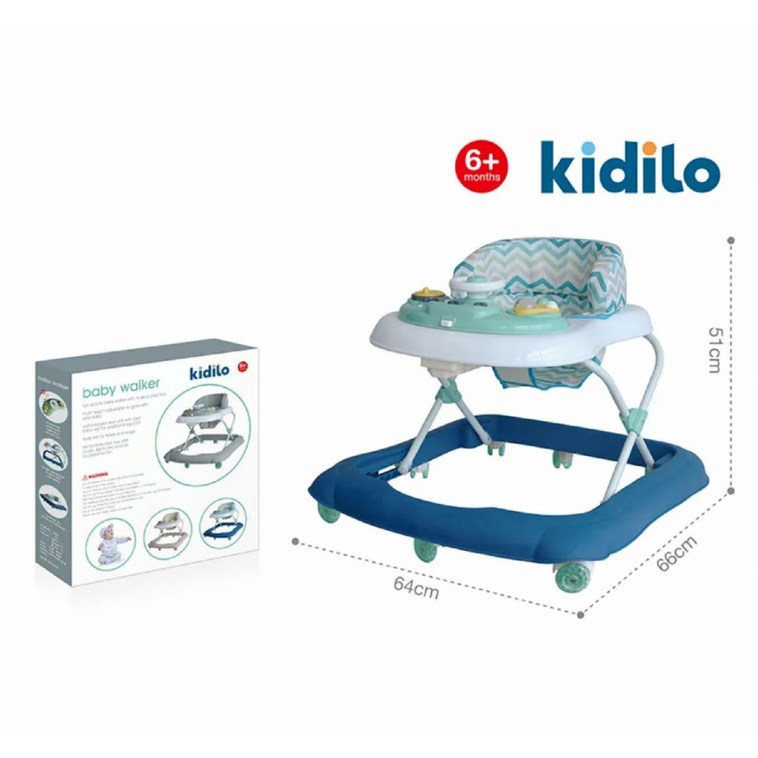 Kidilo 3-Step Walker – Walk, Play & Grow (Blue)