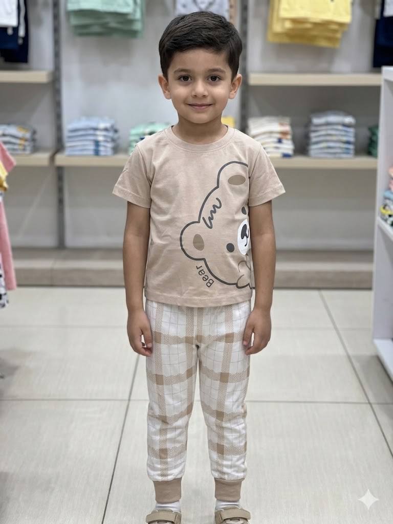 ZAKI-BOYS HALF SLEEVES T-SHIRT WITH LONG PANT 2-7Y
