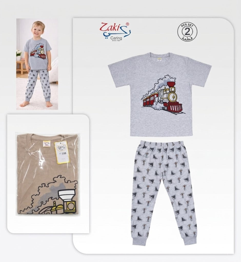 ZAKI-BOYS HALF SLEEVES T-SHIRT WITH LONG PANT 2-7Y