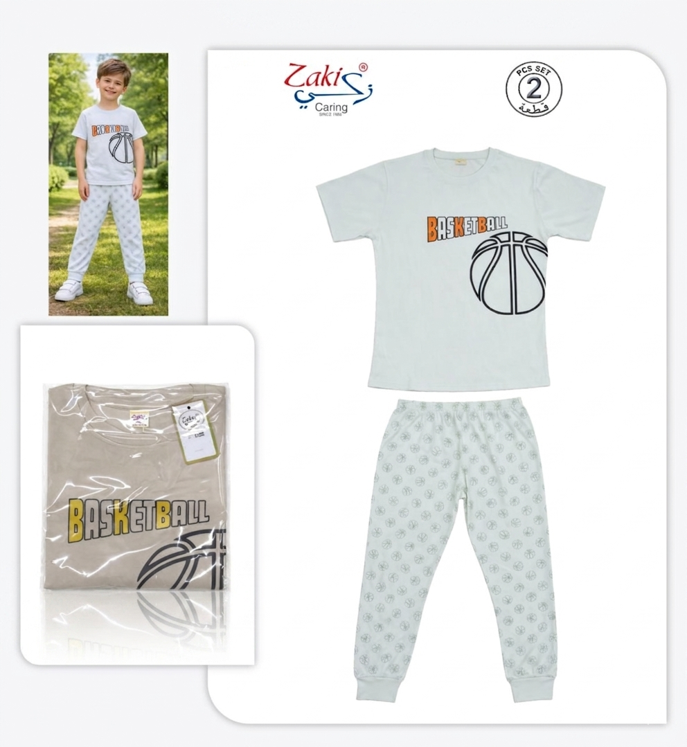 ZAKI-BOYS HALF SLEEVES T-SHIRT WITH LONG PANT 2-7Y