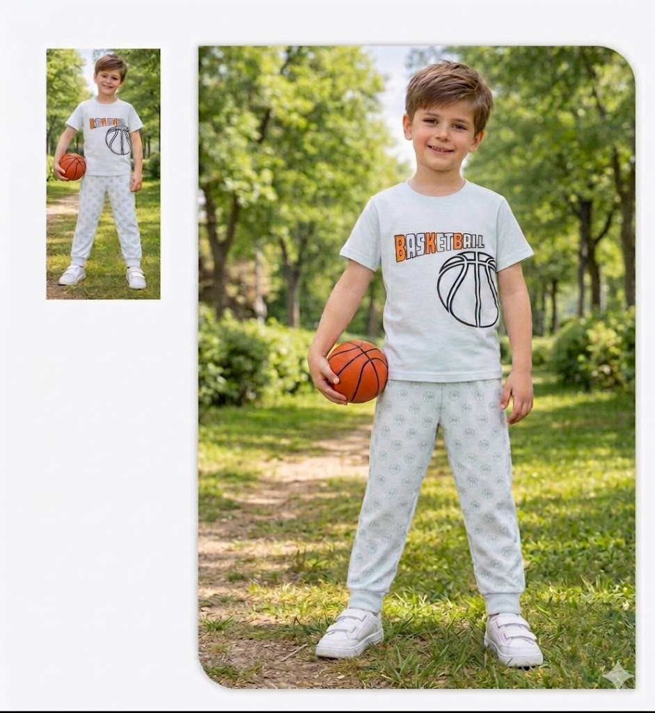 ZAKI-BOYS HALF SLEEVES T-SHIRT WITH LONG PANT 2-7Y
