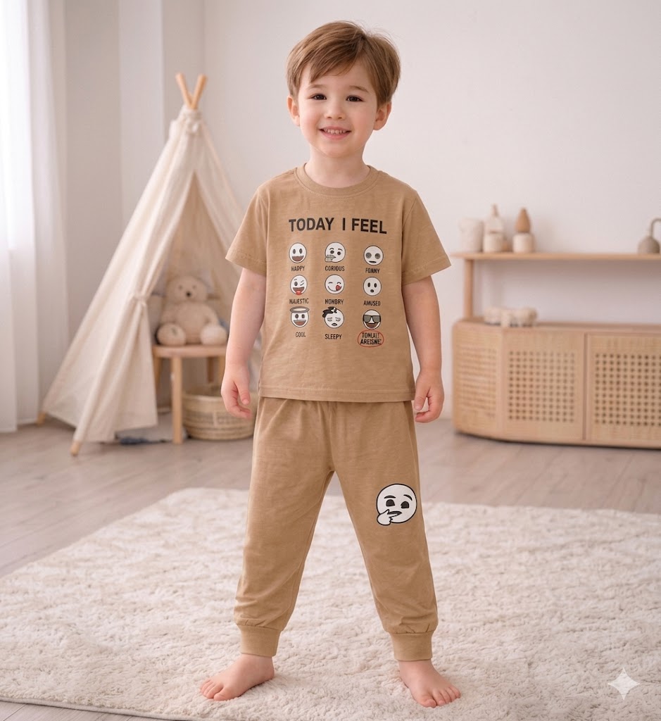 ZAKI-BOYS HALF SLEEVES T-SHIRT WITH LONG PANT 2-7Y