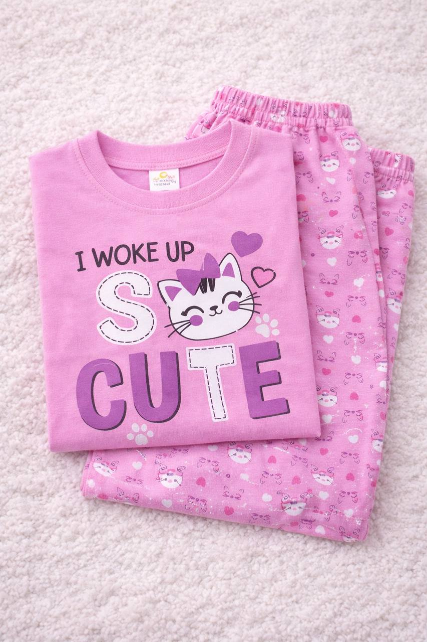 ZAKI-GIRLS HALF SLEEVES T-SHIRT WITH LONG PANT 2-7Y