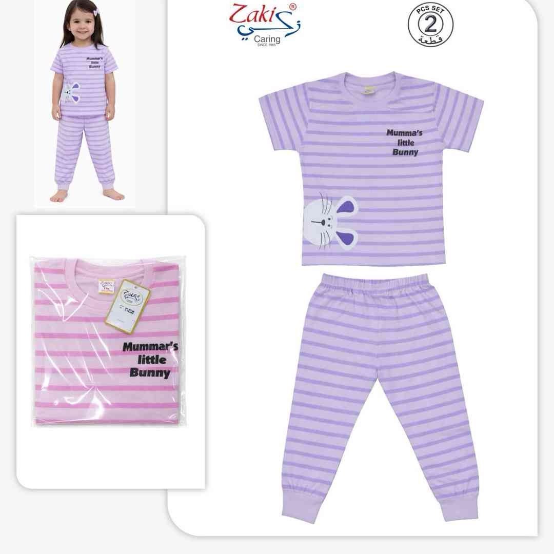 ZAKI-GIRLS HALF SLEEVES T-SHIRT WITH LONG PANT 2-7Y