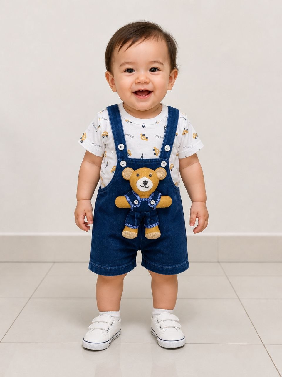 ZAKI-BOYS HALF SLEEVES GALISH SET WITH FLUFFY TOY 0-18M