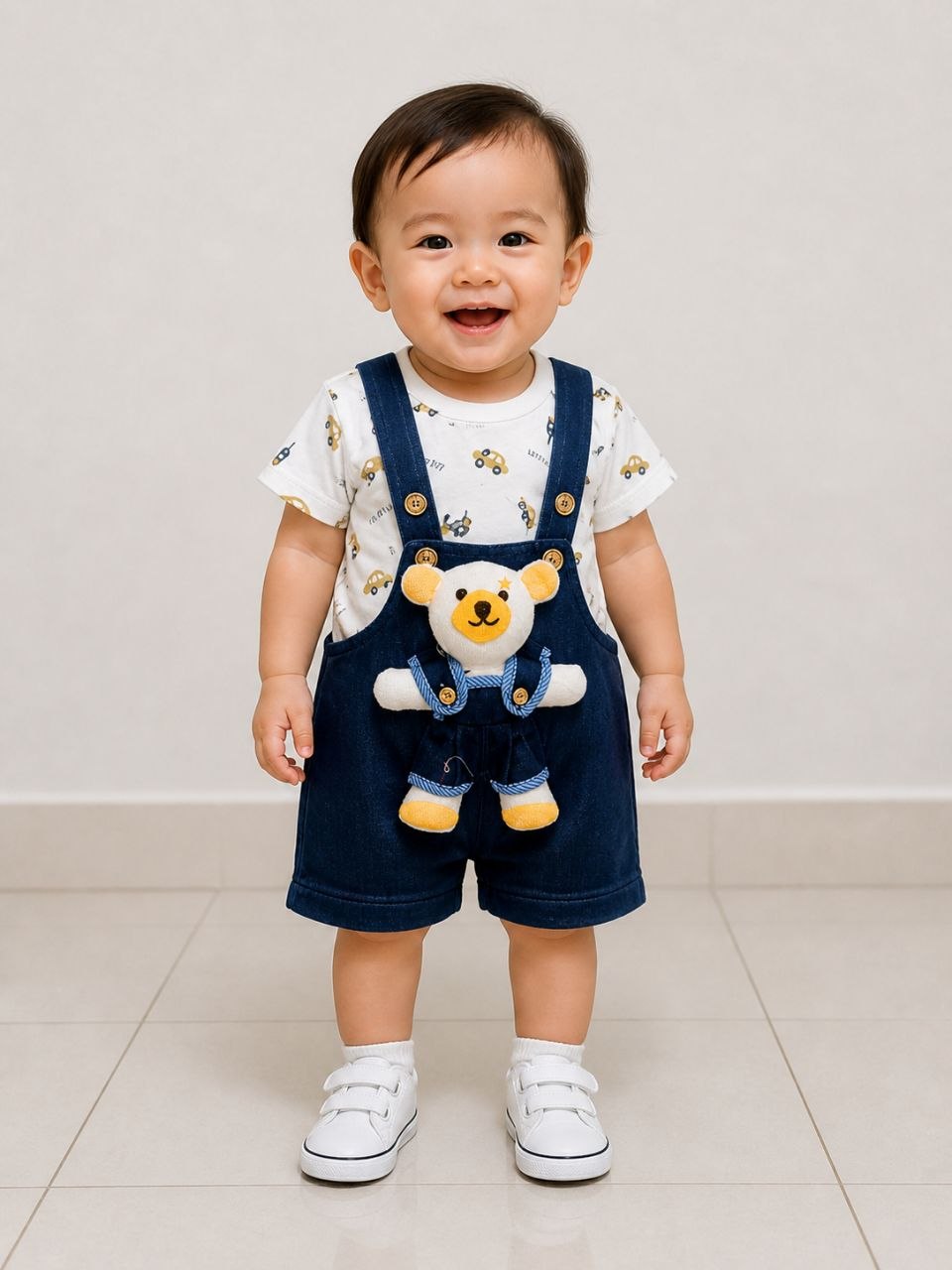 ZAKI-BOYS HALF SLEEVES GALISH SET WITH FLUFFY TOY 0-18M