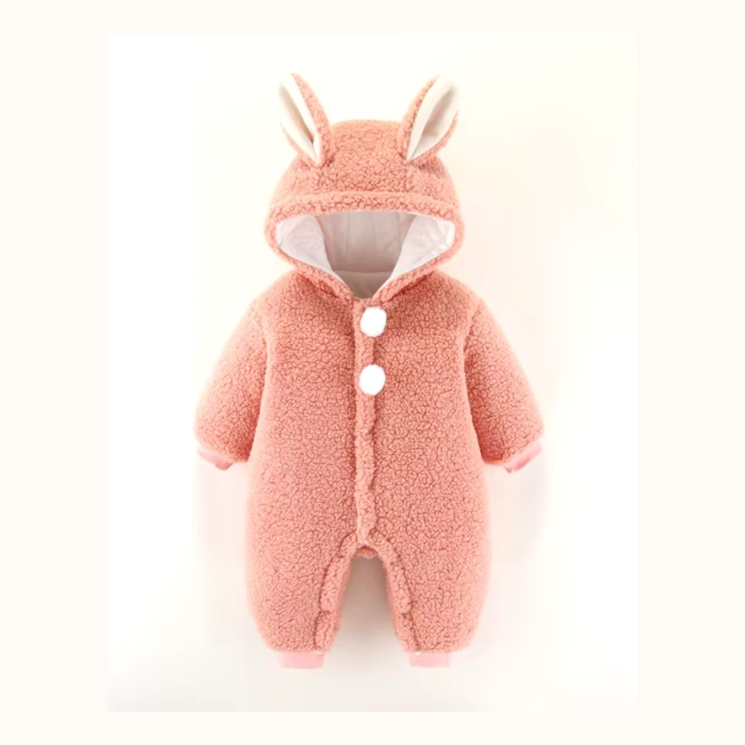 Girls/Boys Buttons Overall Romper Coat with Hood