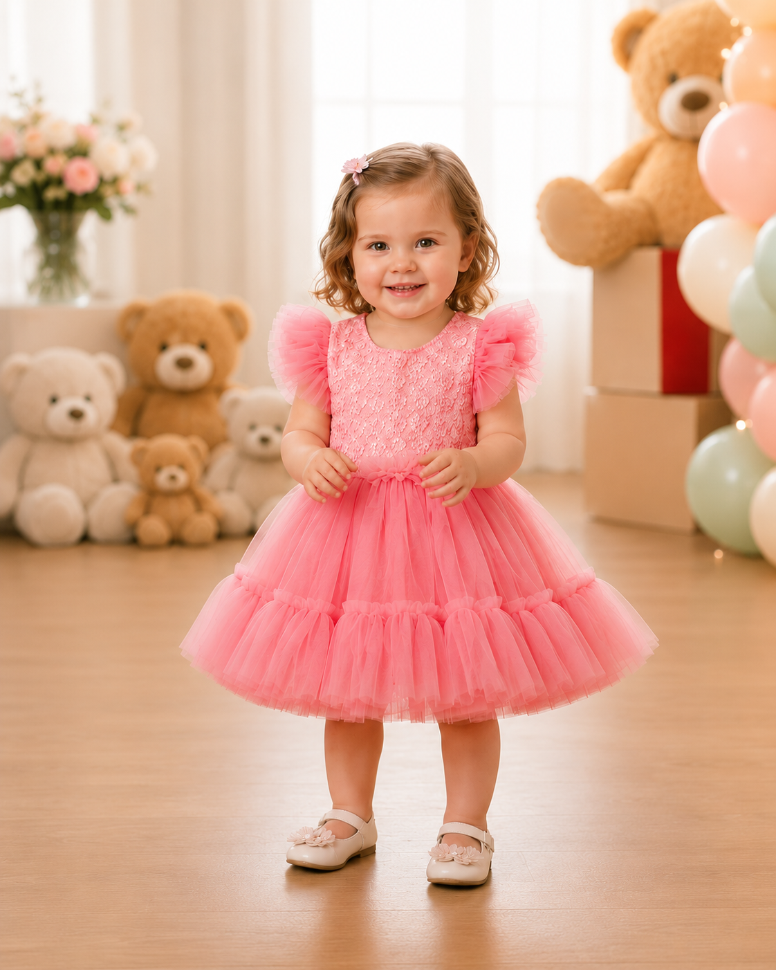 ZAKI-Baby Girls Fancy Party Frocks 0-18 Months