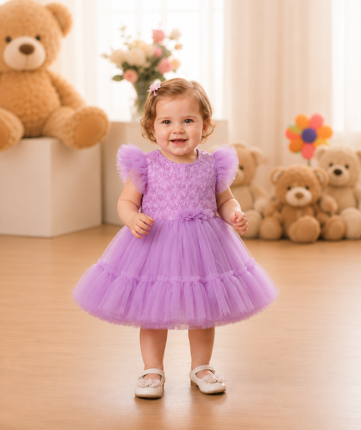 ZAKI-Baby Girls Fancy Party Frocks 0-18 Months