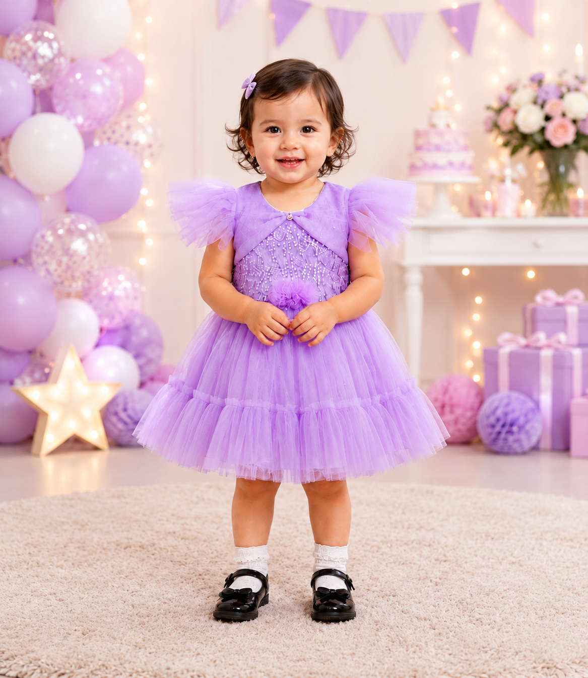 ZAKI-Baby Girls Fancy Party Frocks 0-18 Months
