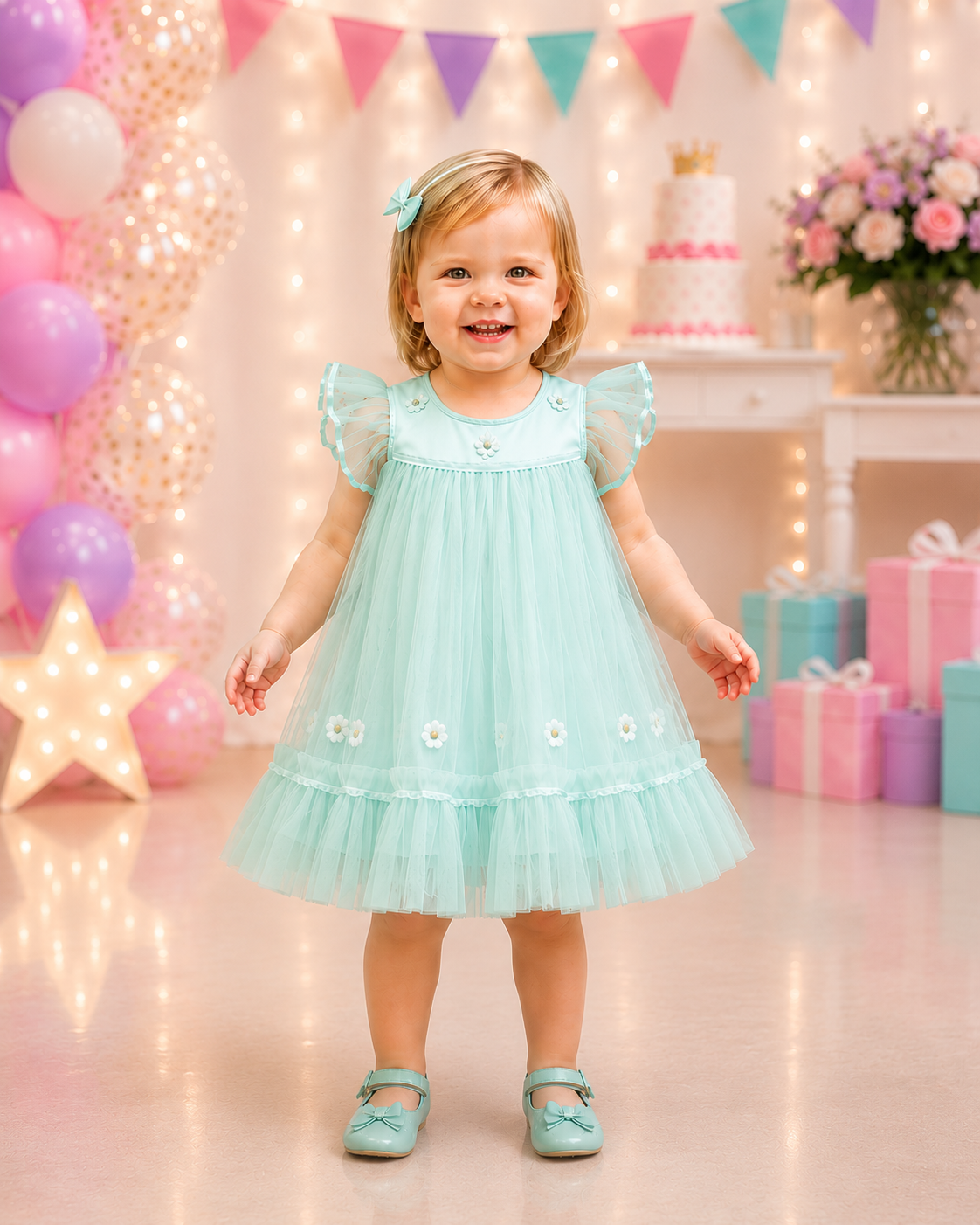 ZAKI-Baby Girls Fancy Party Frocks 0-18 Months