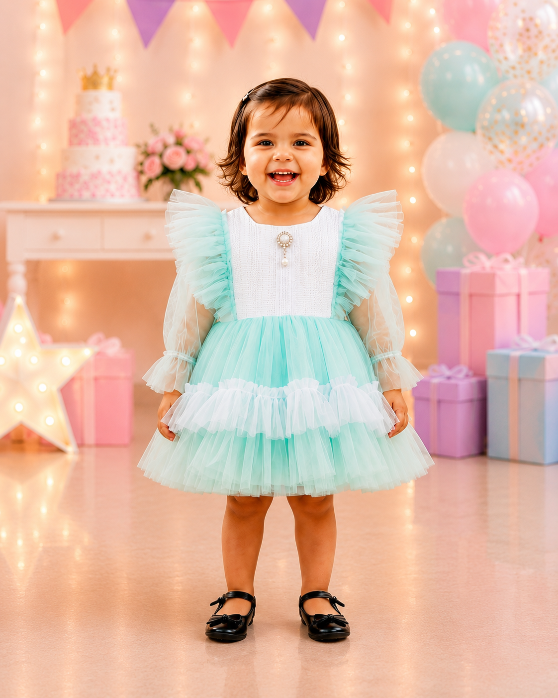 ZAKI-Baby Girls Fancy Party Frocks 0-18 Months