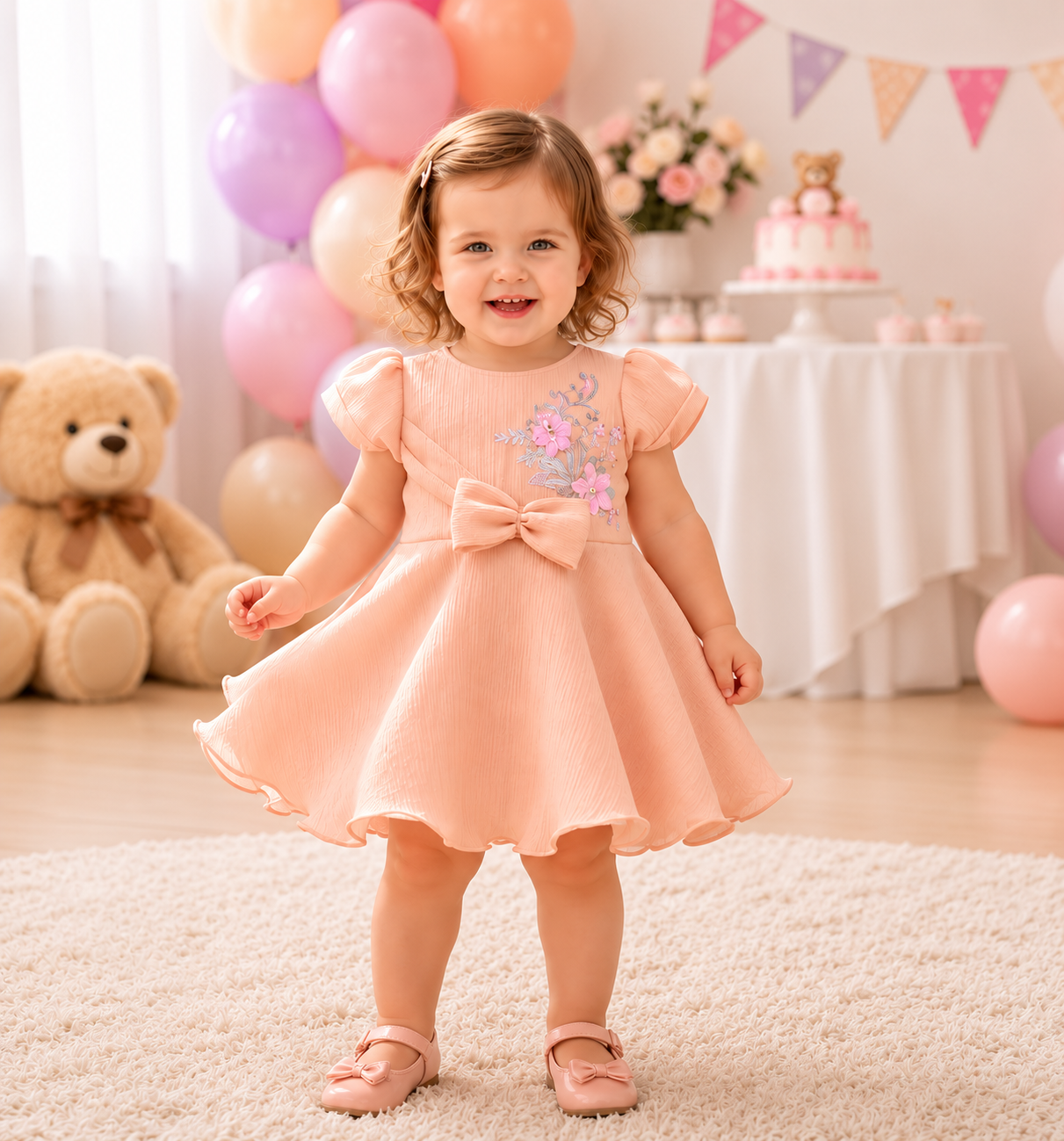 ZAKI-Baby Girls Fancy Party Frocks 0-18 Months