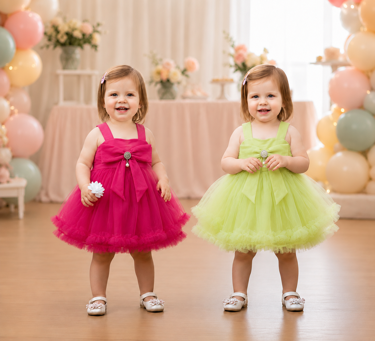 ZAKI-Baby Girls Fancy Party Frocks 0-18 Months