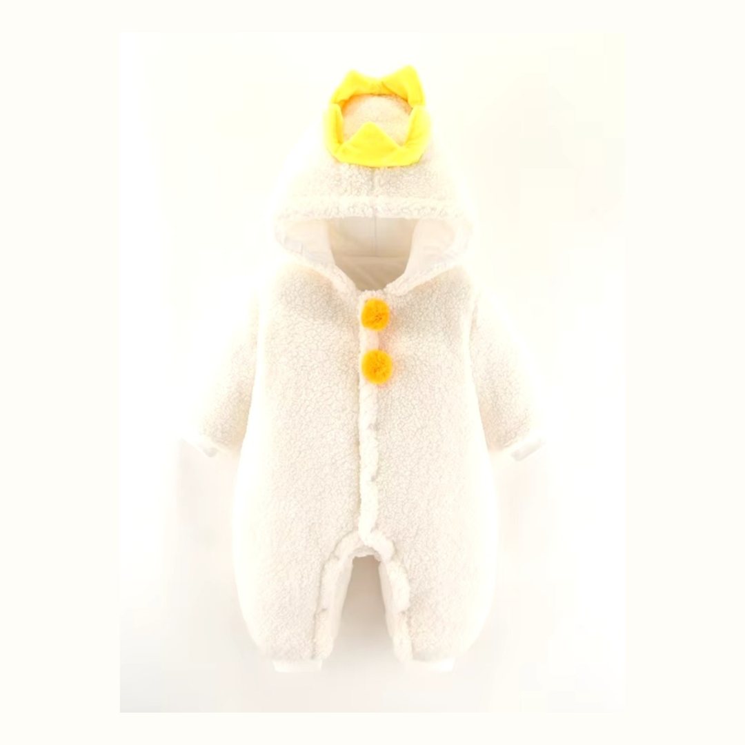 Girls/Boys Buttons Overall Romper Coat with Hood