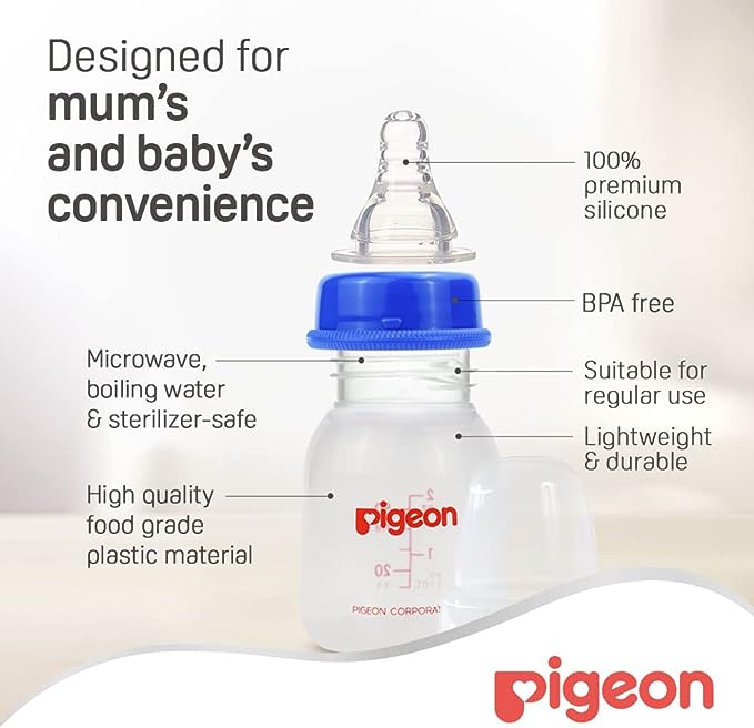 Pigeon Slim Neck Plastic Bottle Clear Cap 120 ml