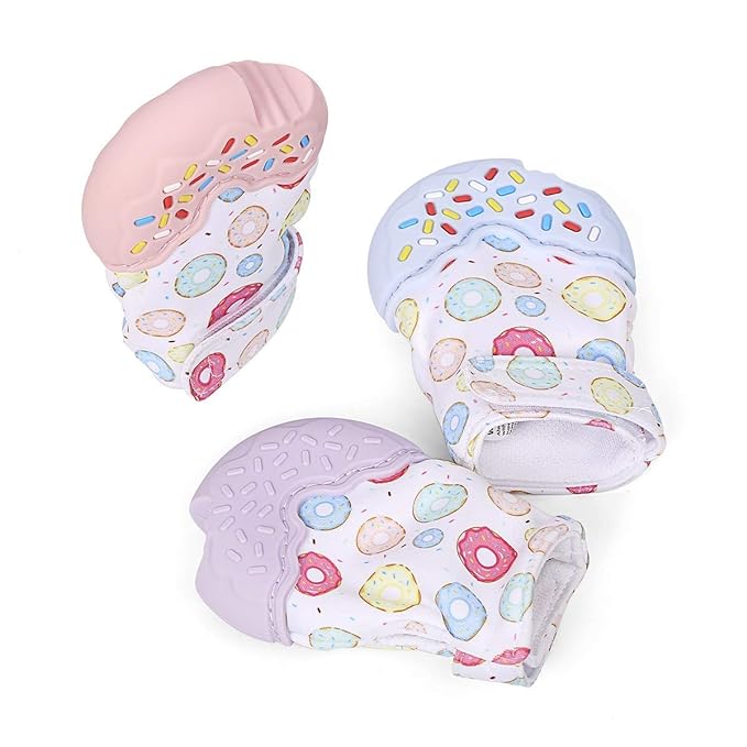Baby Gum Teething Mittens - Donut
