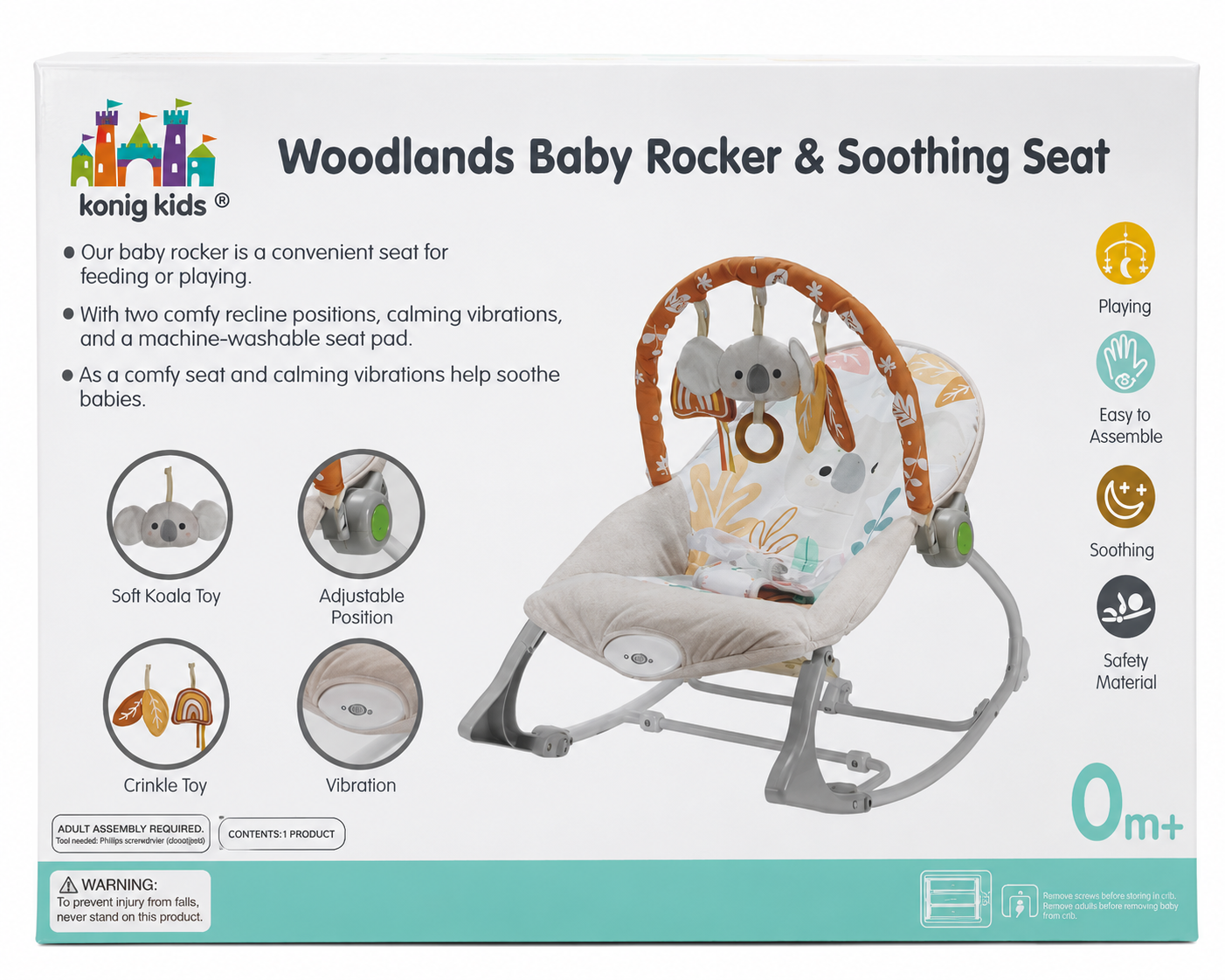 Koing Kids Baby Bouncer & Rocker - cream