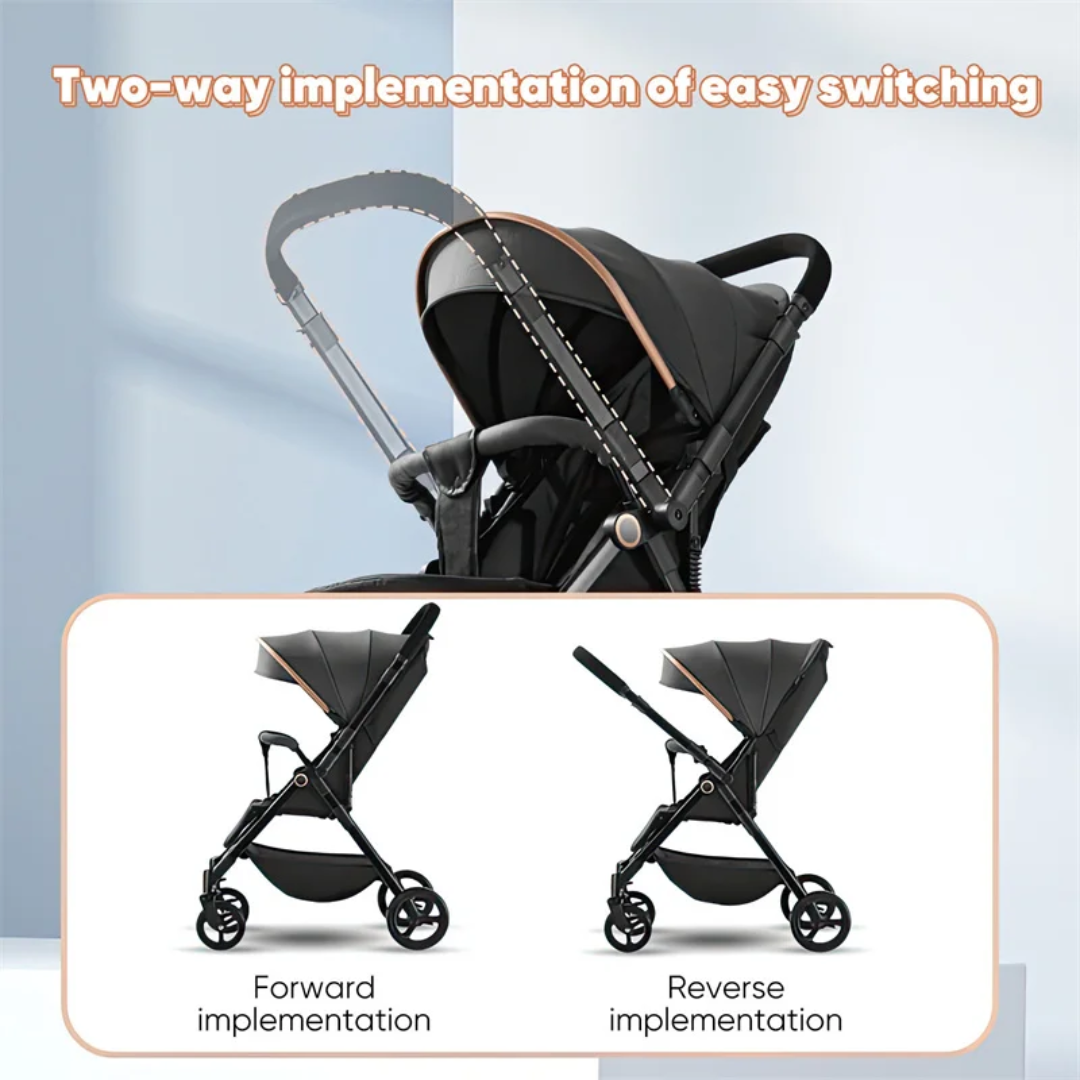 SwiftRide Vista Pro Stroller β Reversible Seat, High Landscape & Cabin-Ready Fold - Grey