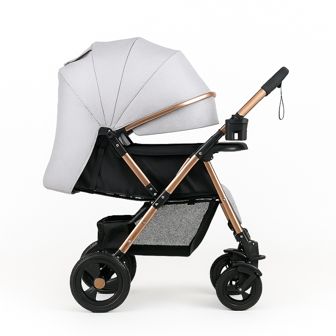 Trip2 Reversible Stroller - Grey – Extra Roomy Seat & All-Terrain Heavy-Duty Wheels (0–36 Months)