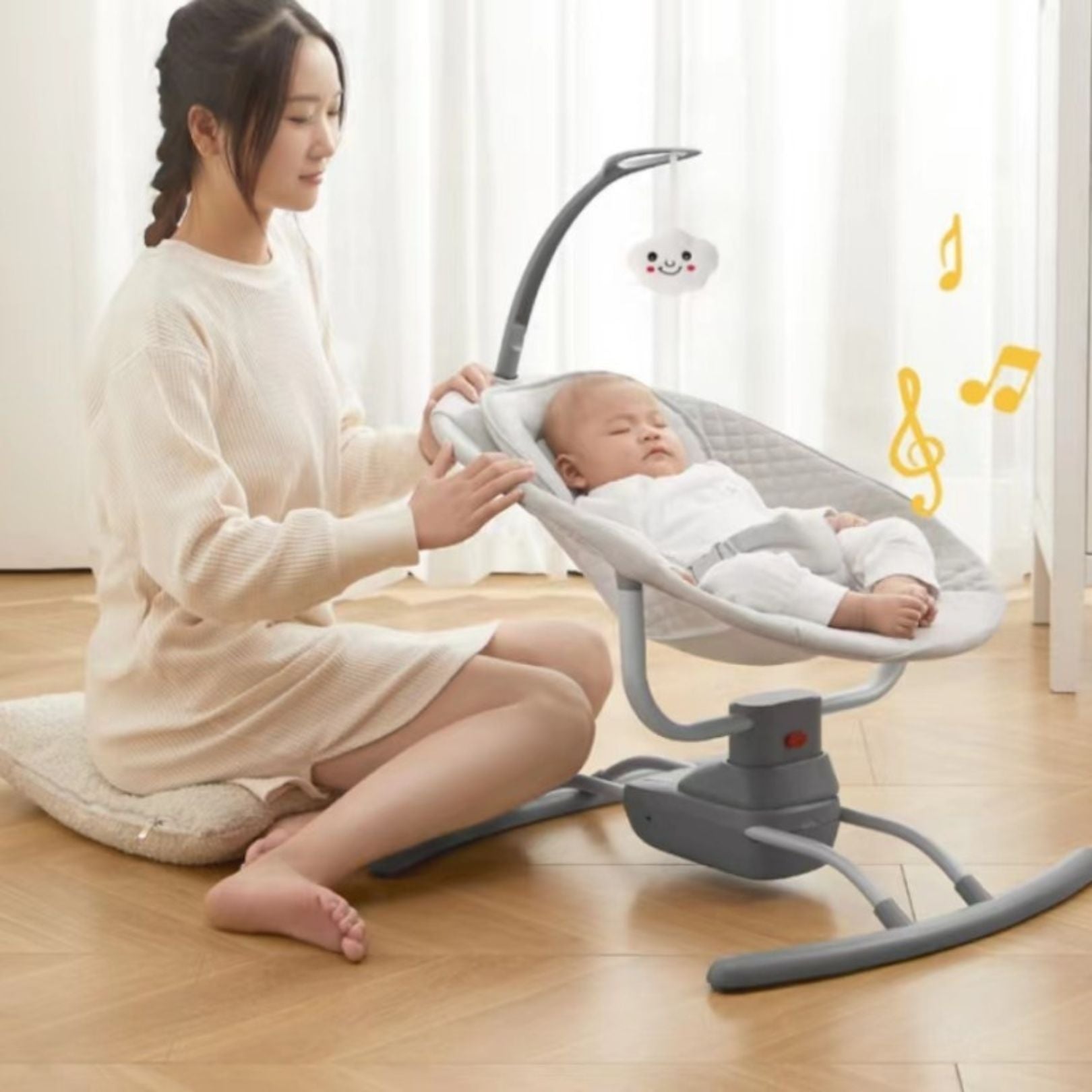 POPYPAPA - Baby Swing & Rocking Chair - Beige