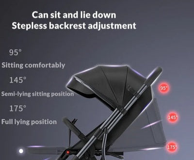 SwiftRide Pro Travel Stroller – Reversible Handle, Shock Absorption & Compact Fold (Grey)