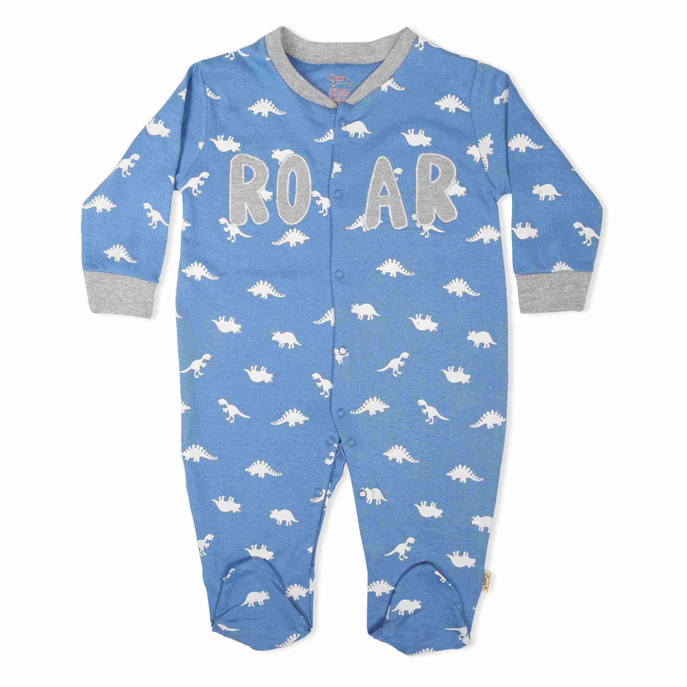 Zaki - Boys Long Sleeve Close Feet Sleepsuit (3-18M)
