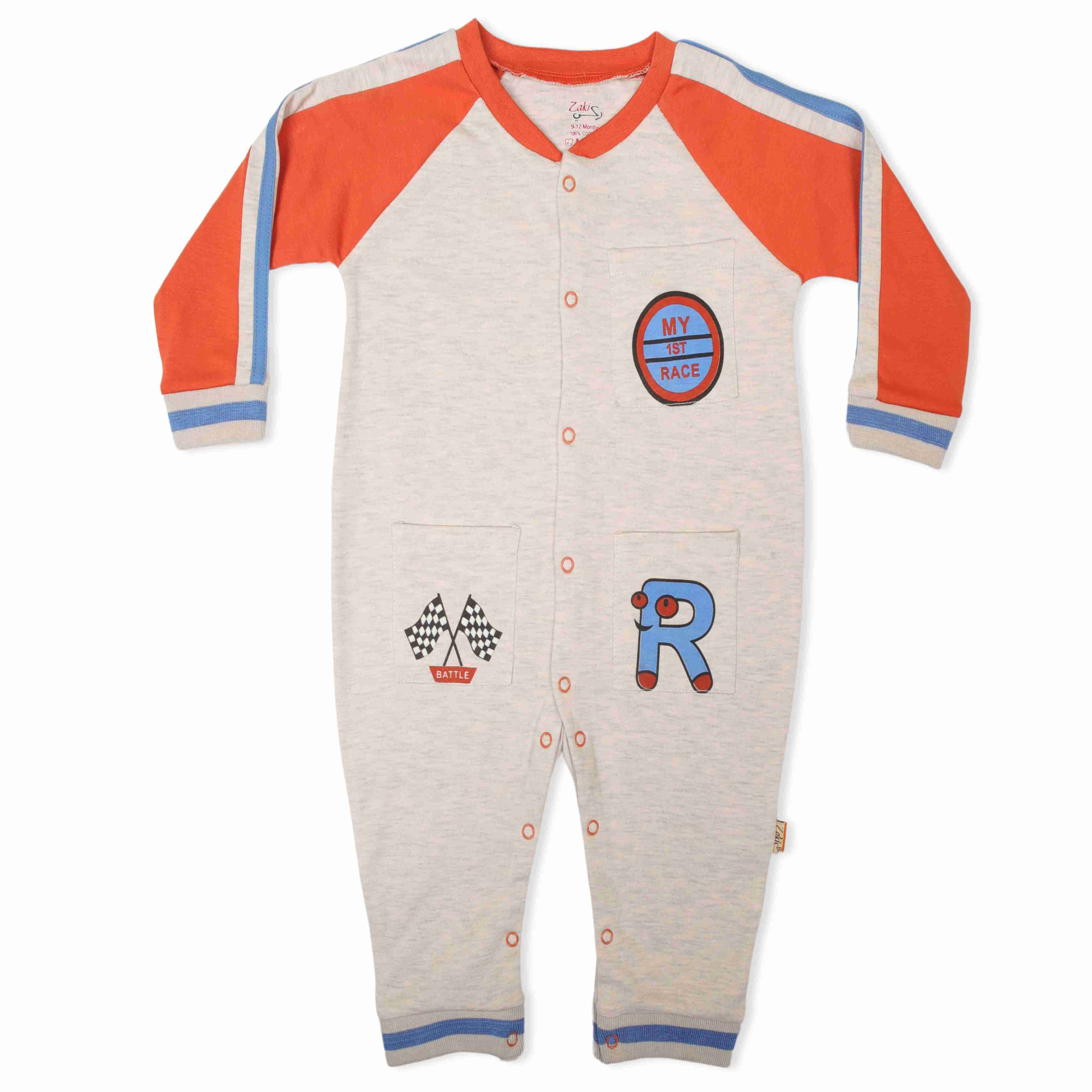 Zaki - Boys Long Sleeve Open Feet Romper (3-18M)