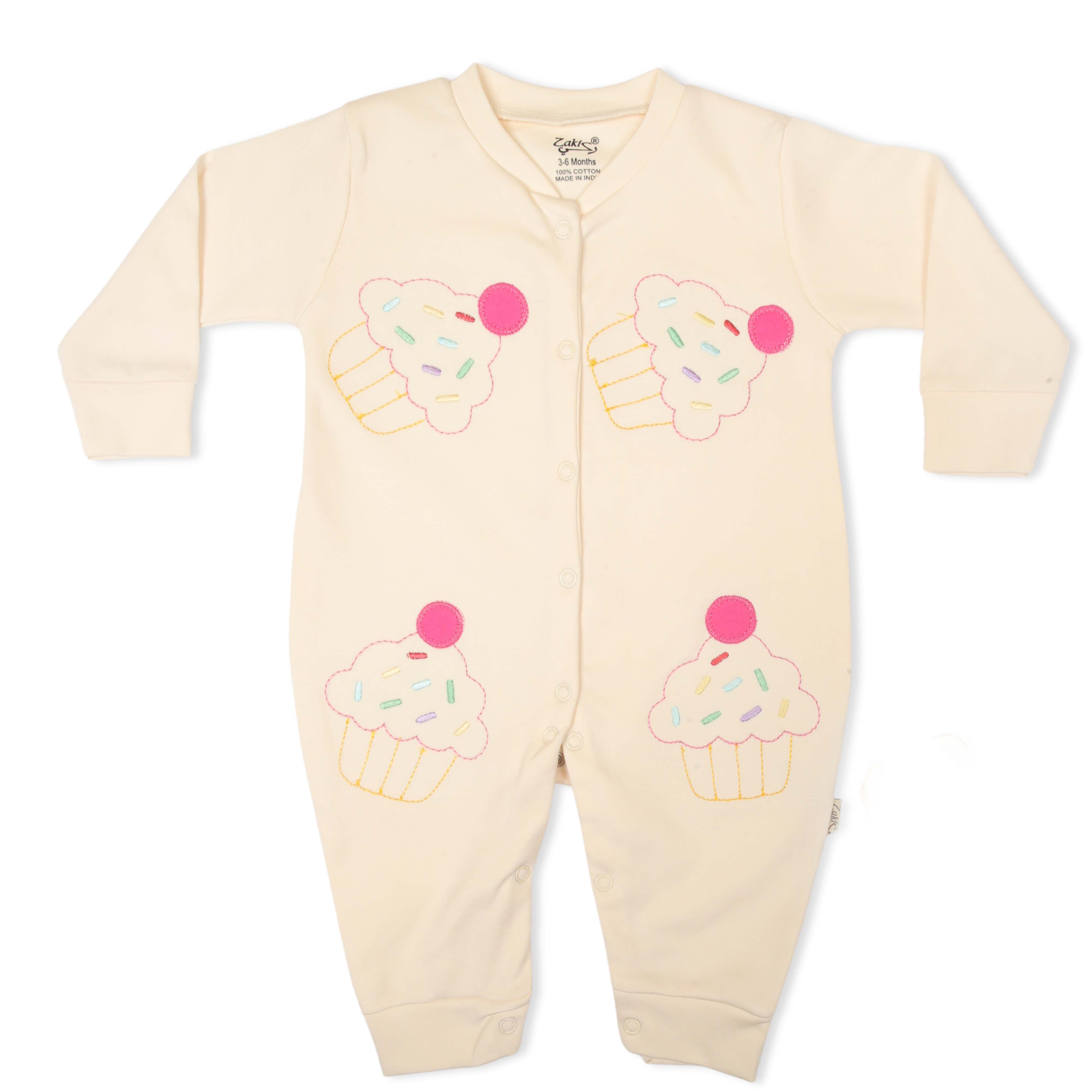 Zaki - Girls Long Sleeve Open Feet Romper (3-18M)