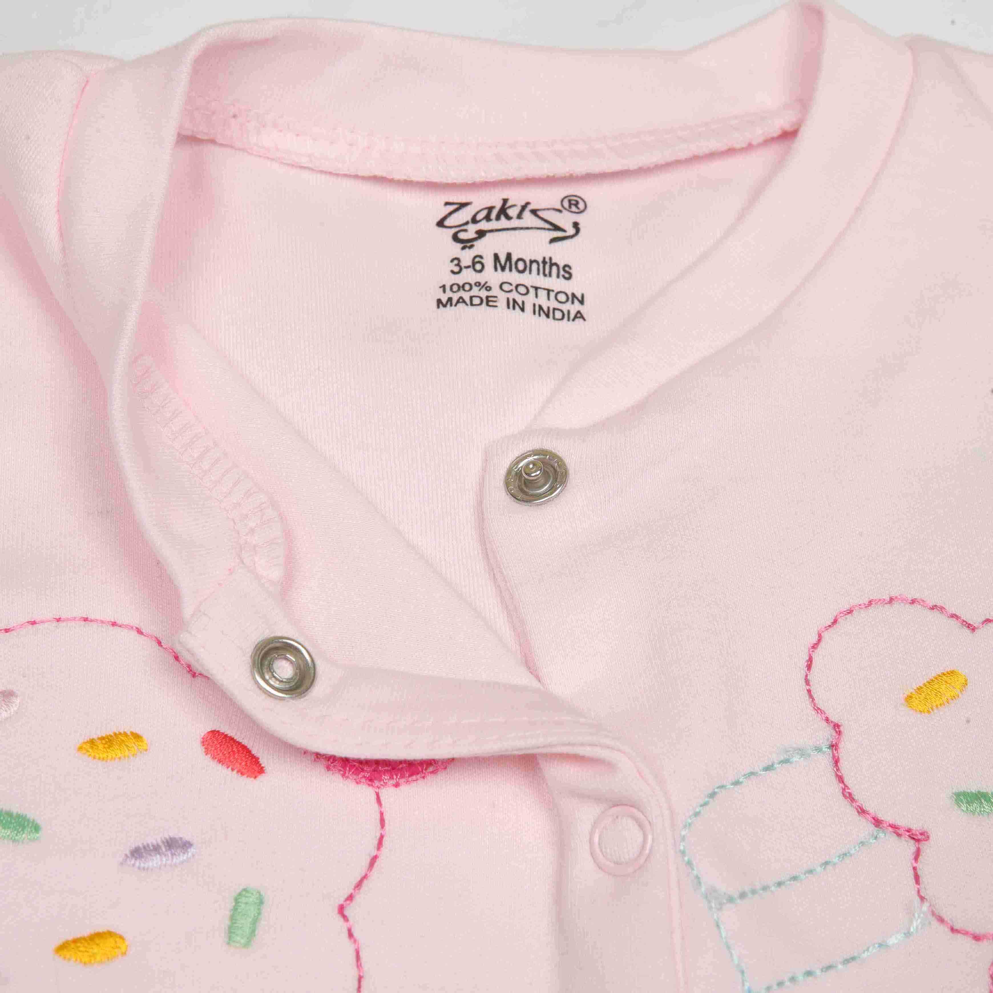 Zaki - Girls Long Sleeve Open Feet Romper (3-18M)