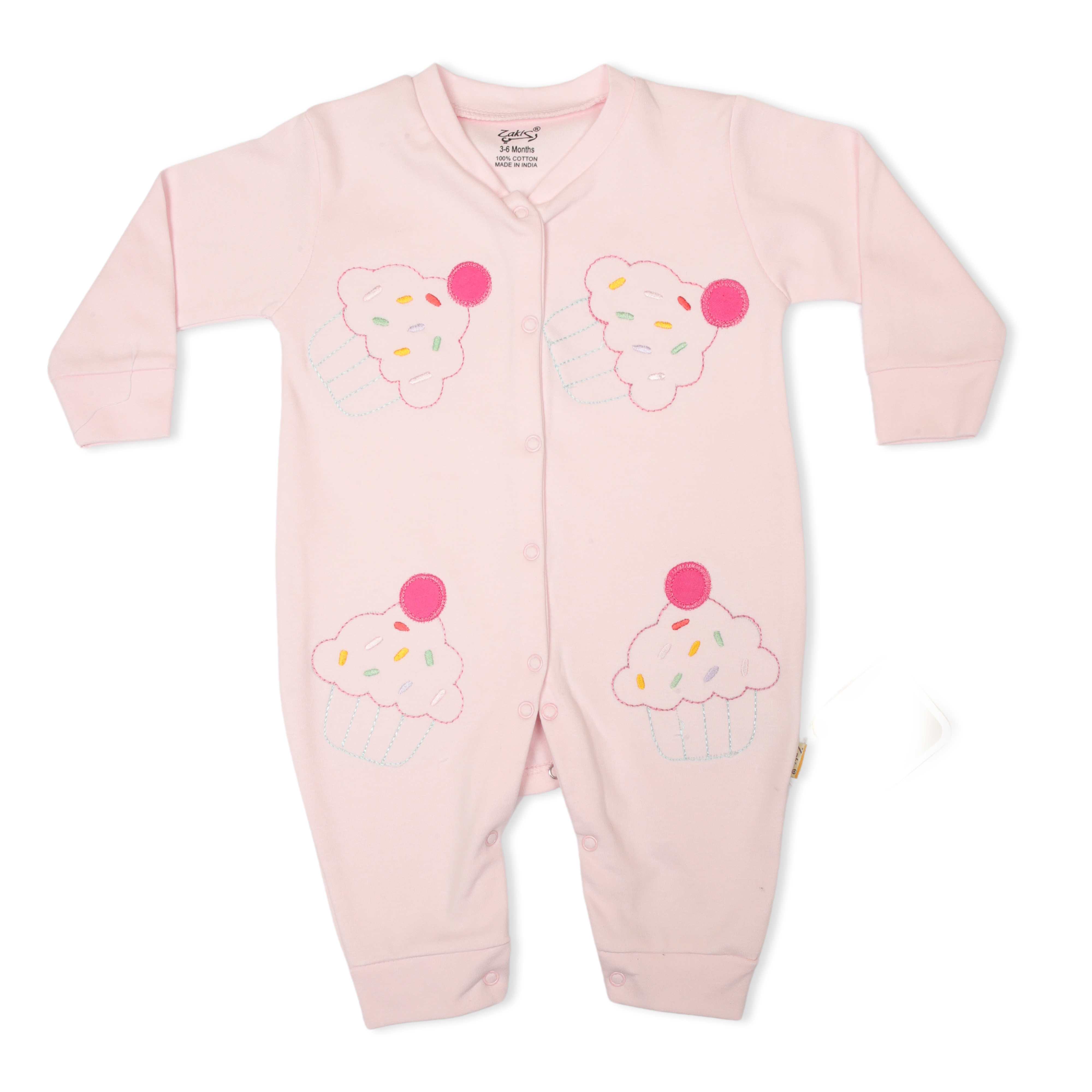 Zaki - Girls Long Sleeve Open Feet Romper (3-18M)