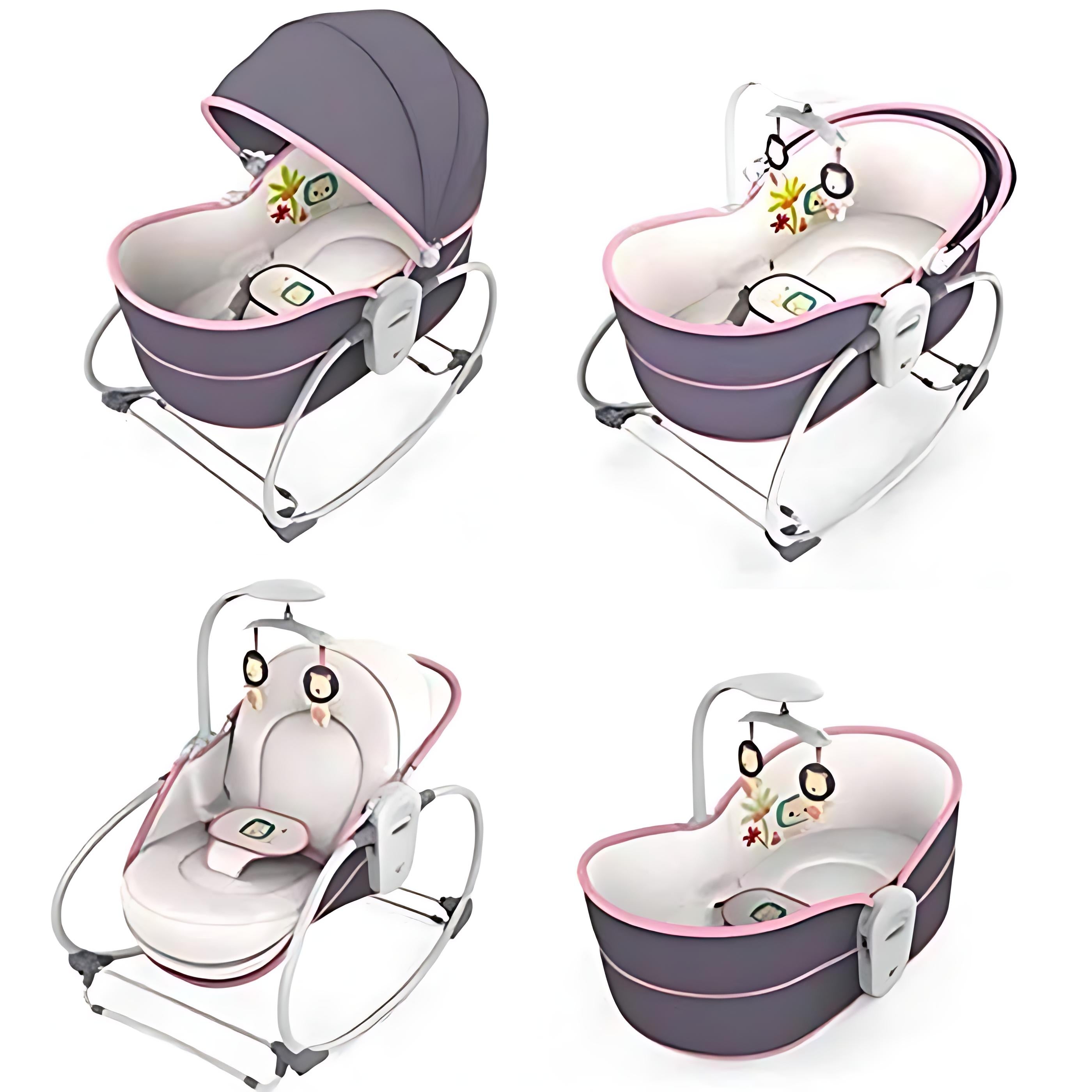 5 in 1 Rocker Bassinet (Pink-Grey)