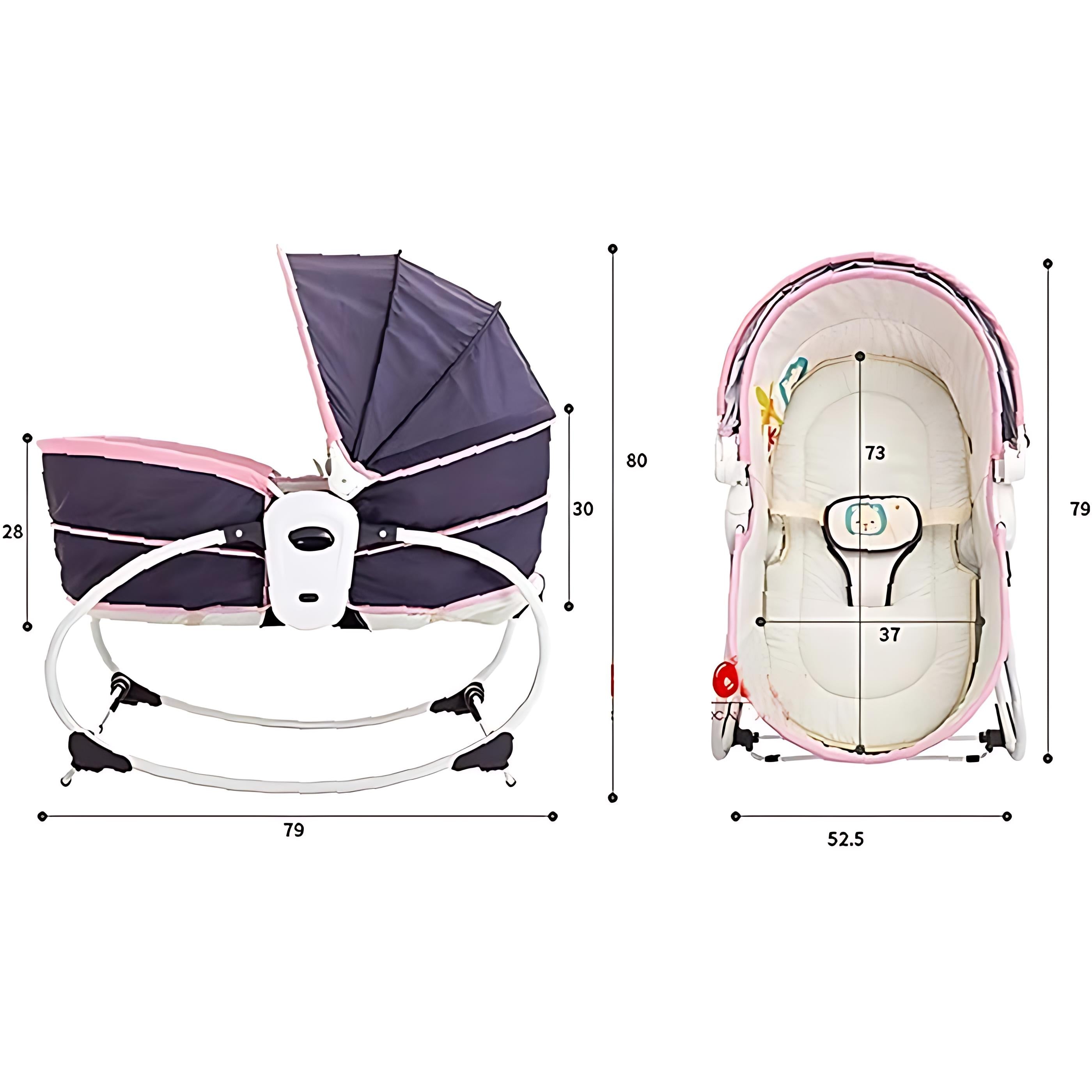 5 in 1 Rocker Bassinet (Pink-Grey)