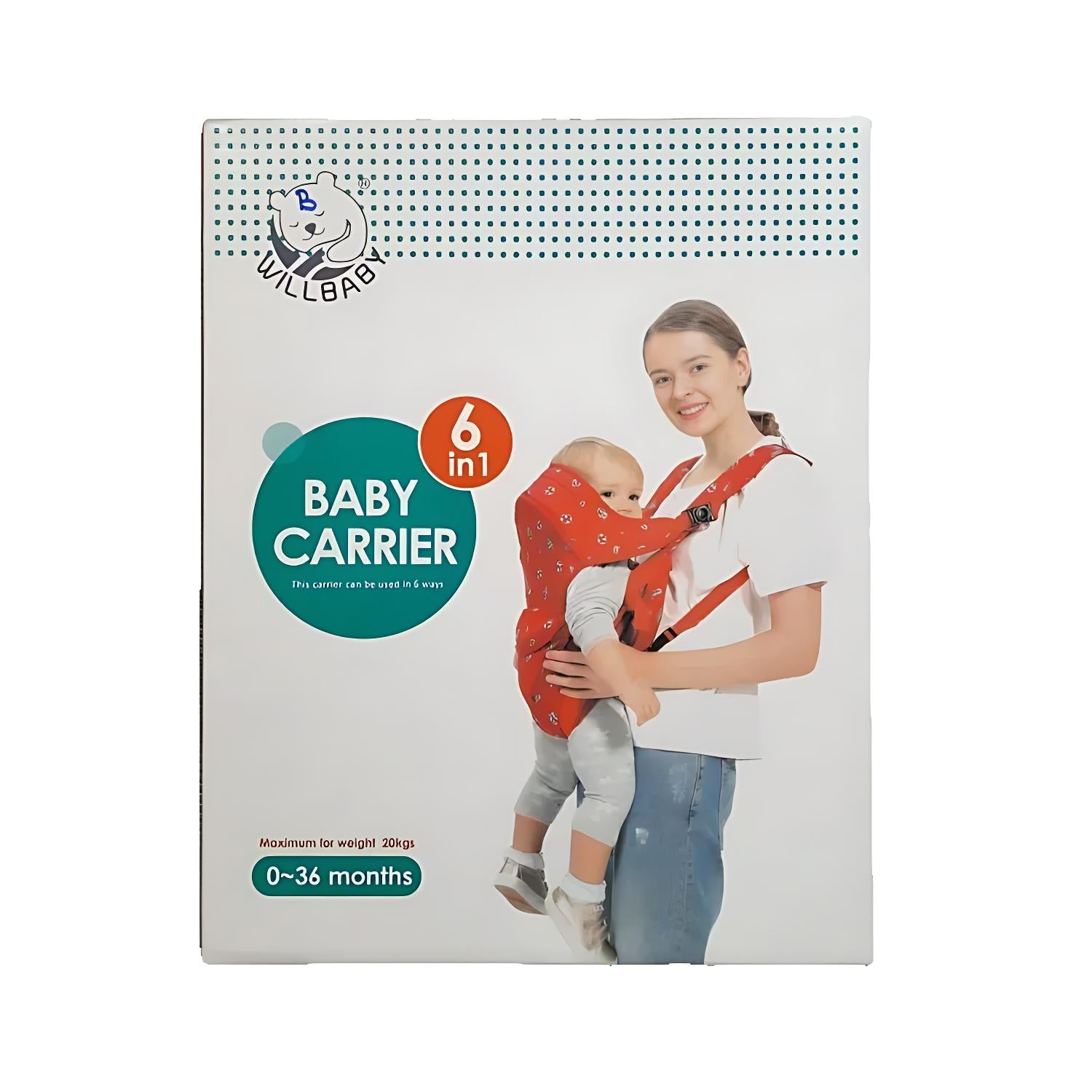 6 in 1 Willbaby Baby Carrier (Red/Blue)